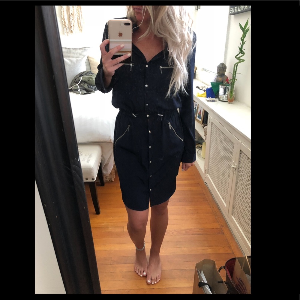 MICHAEL Michael Kors button up + zipper dress